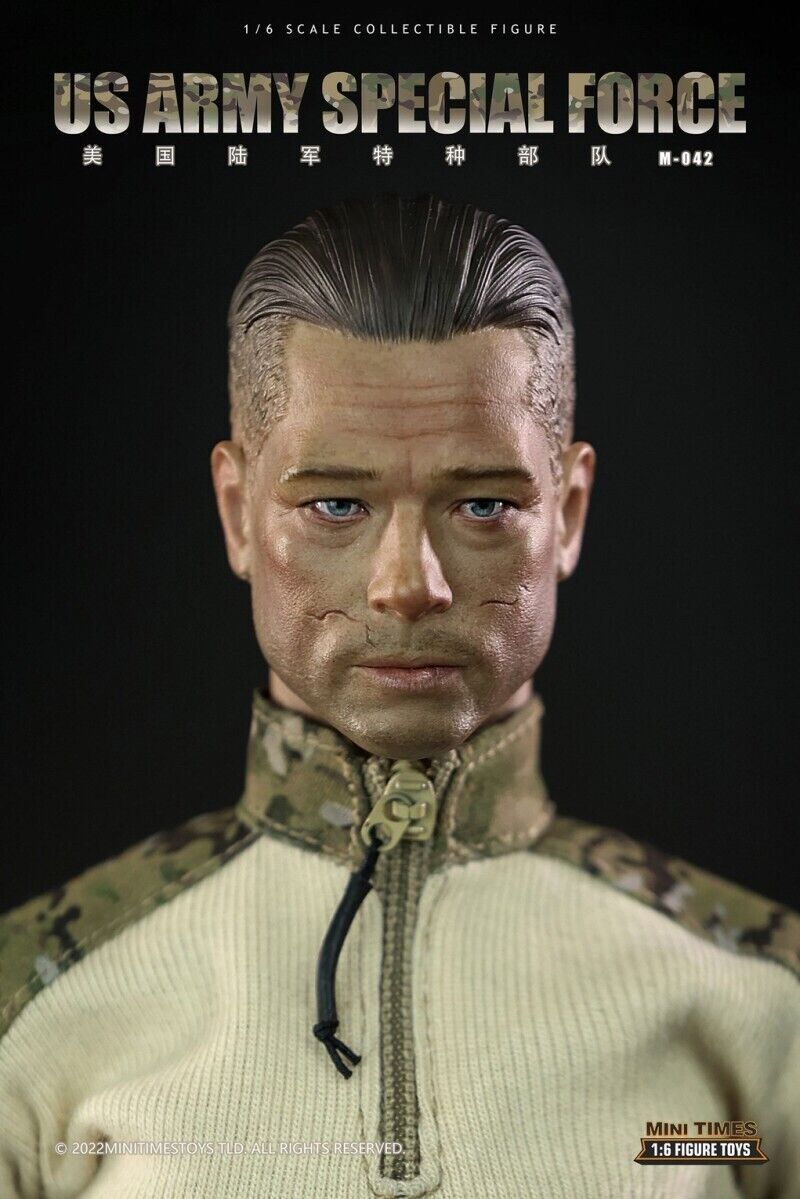 1:6 Mini Times US Army Special Forces Brad Pitt Male Head Sculpt 12" Figure Fury