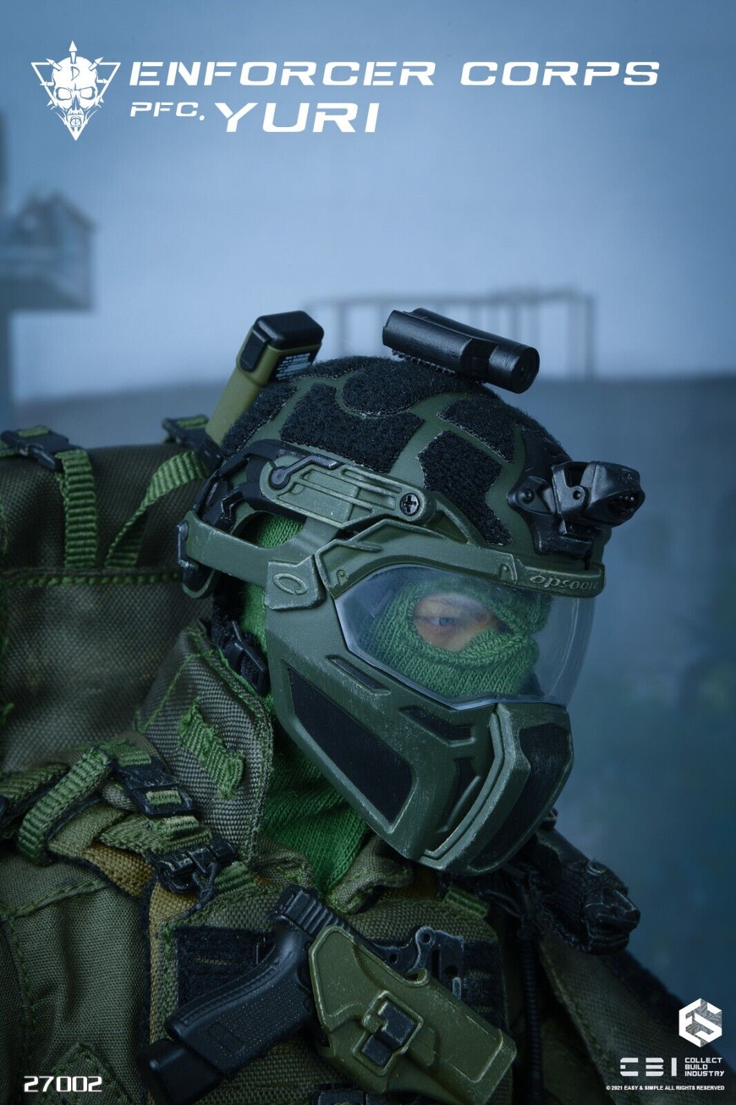 1:6 Easy & Simple CBI Enforcer Corps Yuri Helmet w/ Face Shield Set 12" GI Joe