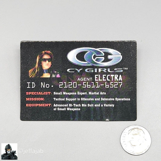 1:6 scale BBI Cy Girl 2.0 Electra Collector ID Card for 12" Figures