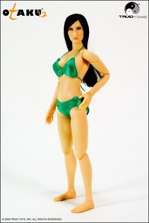 1:6 Triad Toys Otaku 1.2 Brunette Female Head Sculpt for 12" Figures