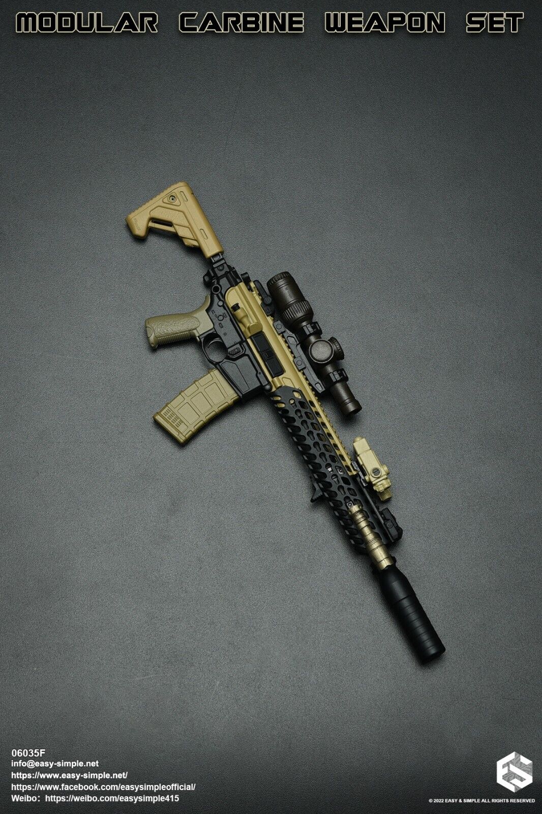 1:6 scale Easy & Simple MCX Carbine Tactical Light w/ Mount for 12" Figures