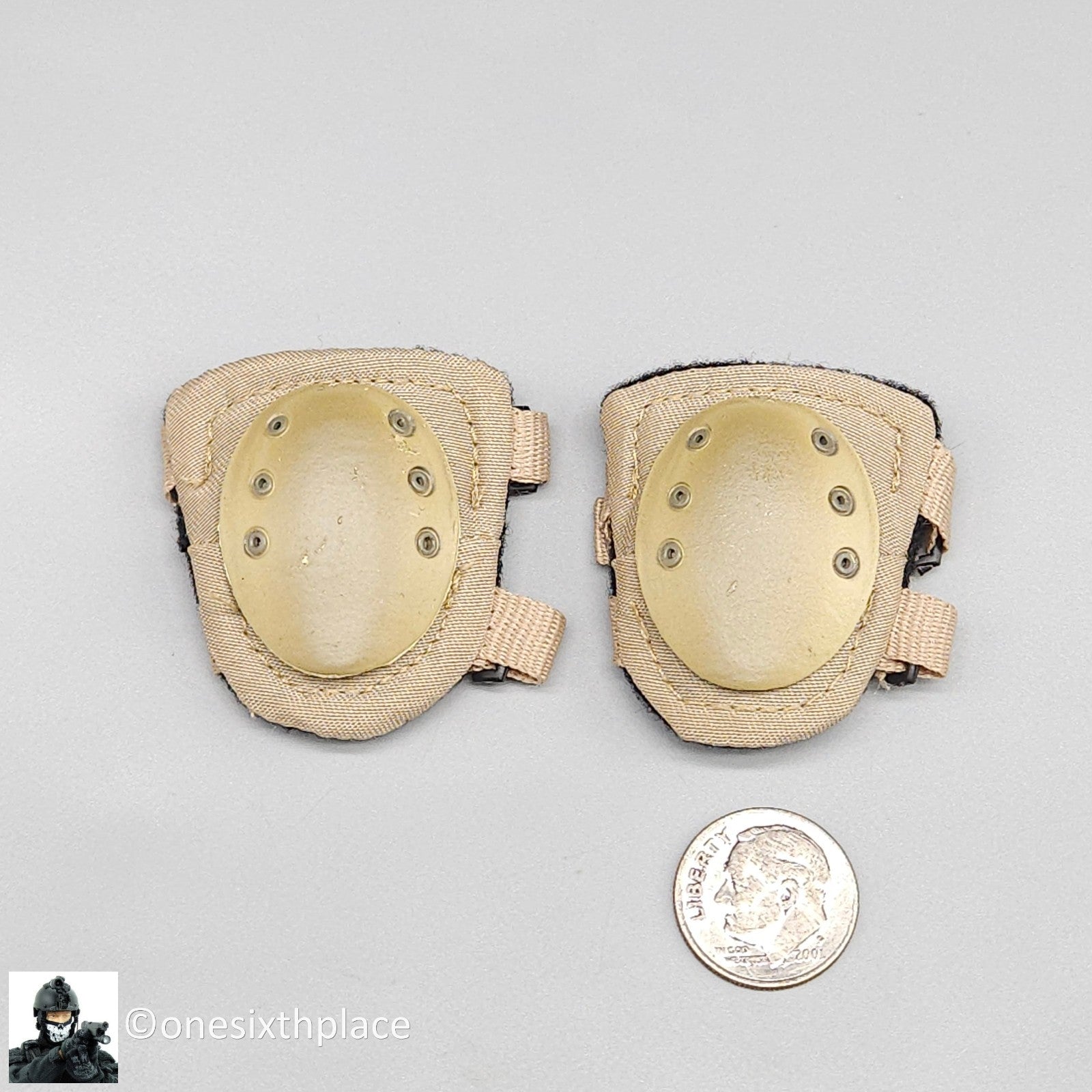 1:6 scale BBI US Airborne Jerry Ellis Tan Knee Pads for 12" Figures