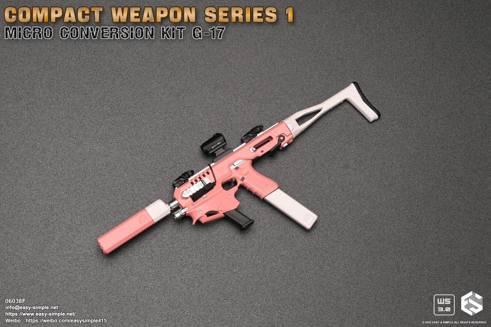 1:6 scale Easy & Simple Compact Weapons #1 - Micro Conversion Set F PInk PDW