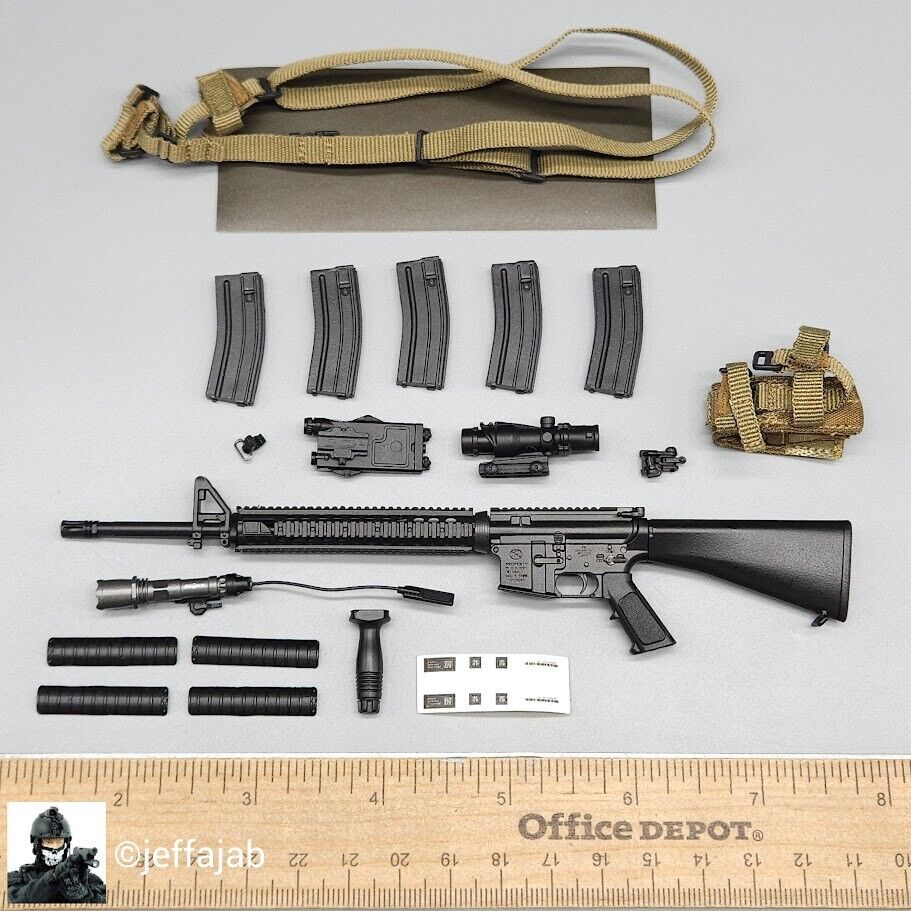 1:6 Easy & Simple USMC M16A4 Rifle w/ Sling & Ammo Pouch for 12" Figures 06032