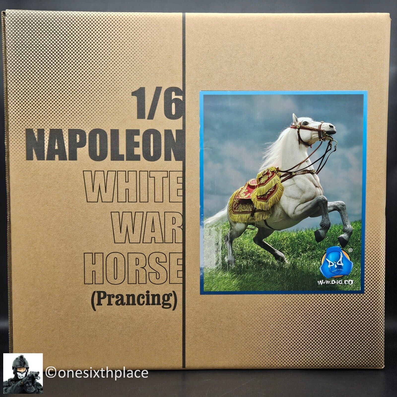 1:6 scale DiD Napoleon White Horse (Prancing) for 12" Figures E60078