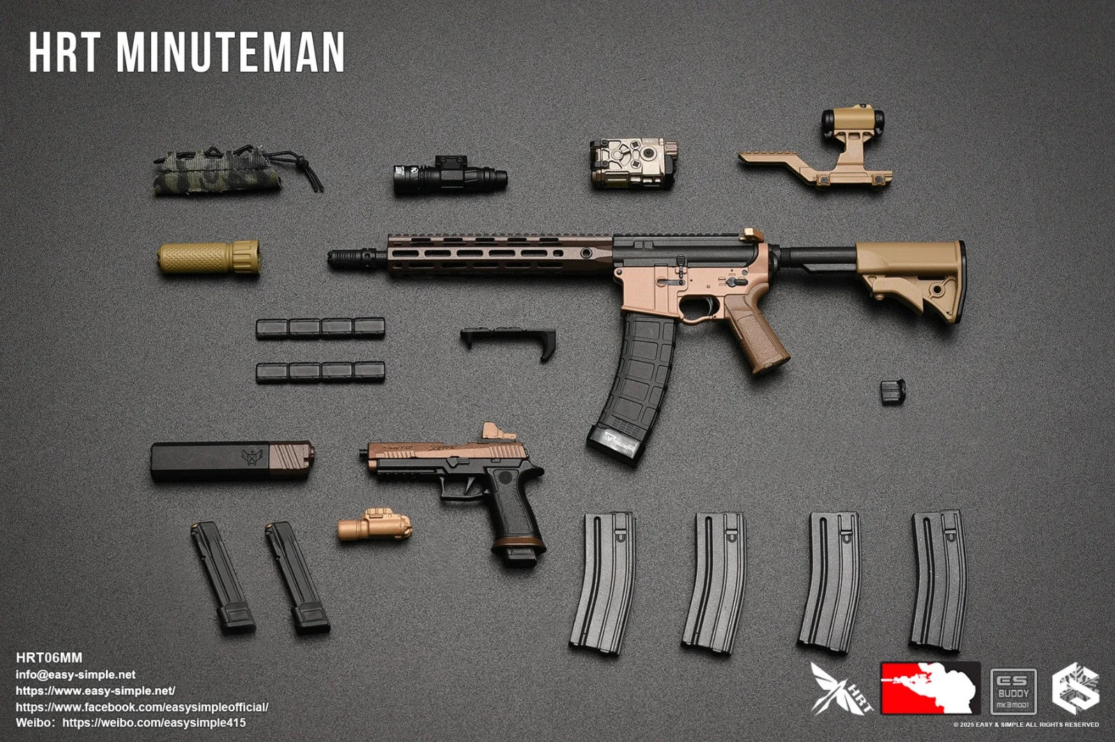 1:6 Easy & Simple HRT Minuteman ShotShow 2025 AR15 Rifle Set or 12" Figures