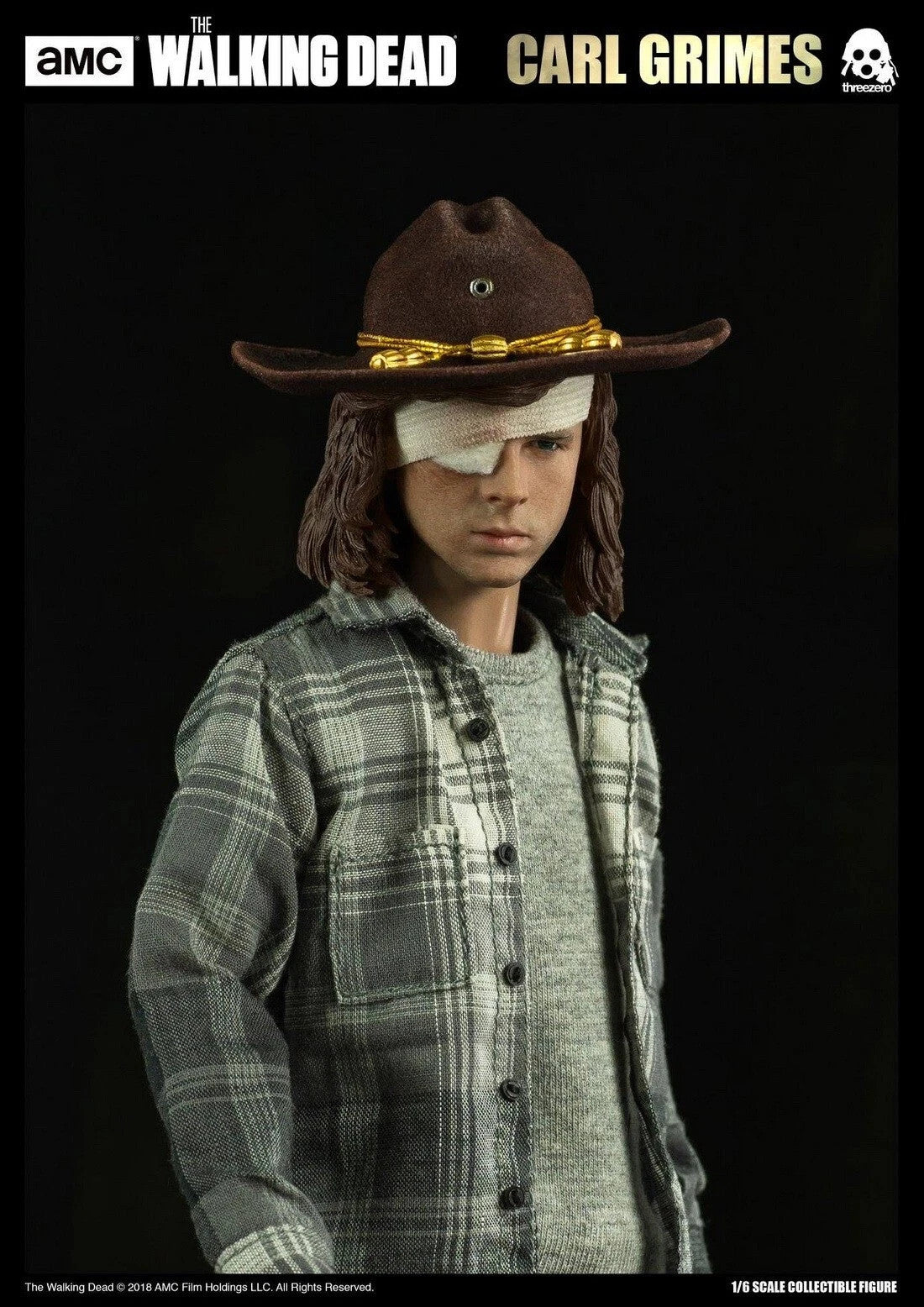 1:6 scale 3A ThreeZero Walking Dead TWD Carl Grimes Head Sculpt for 12" Figures