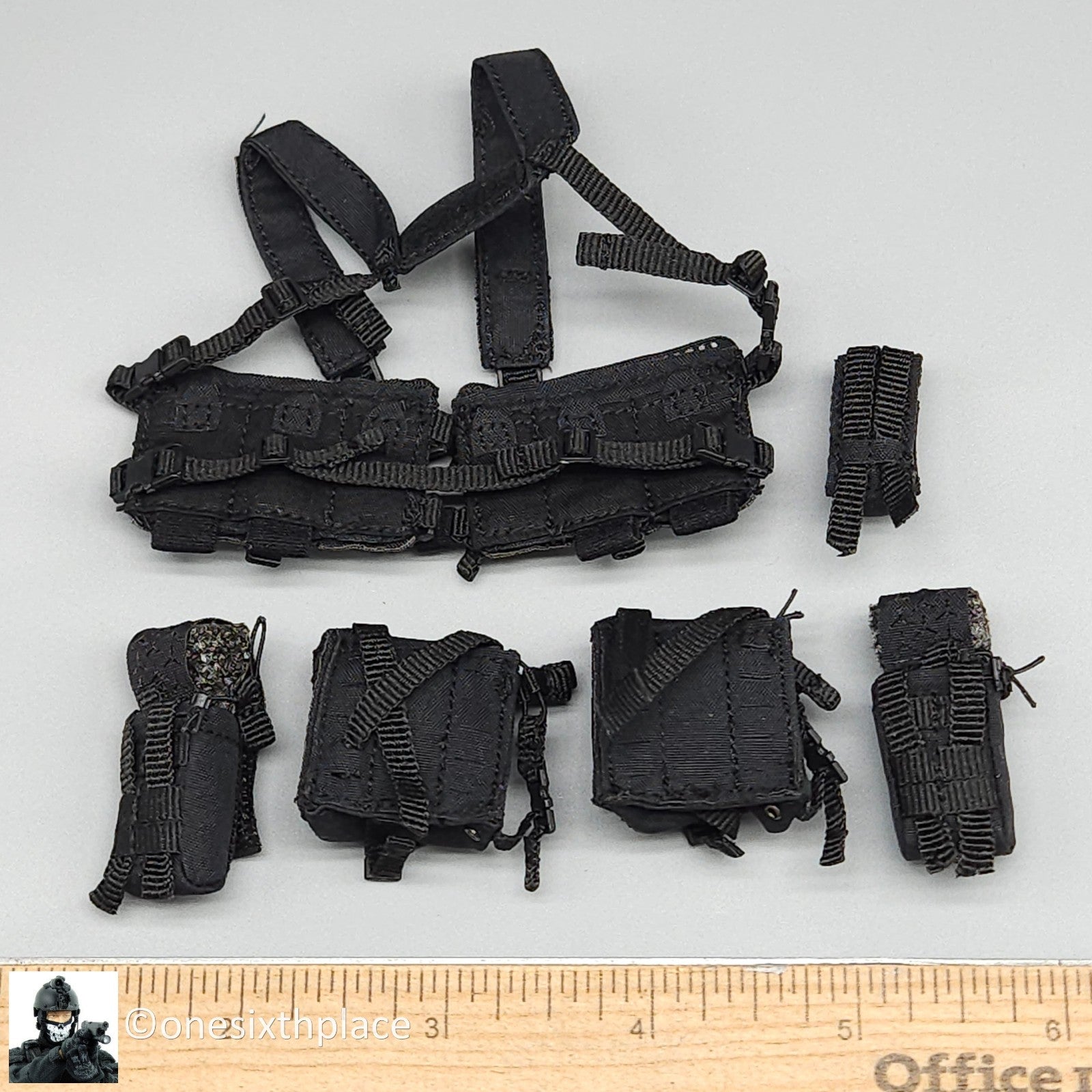 1:6 scale Easy & Simple PMC Weapon Specialist Black Chest Rig for 12" Figures