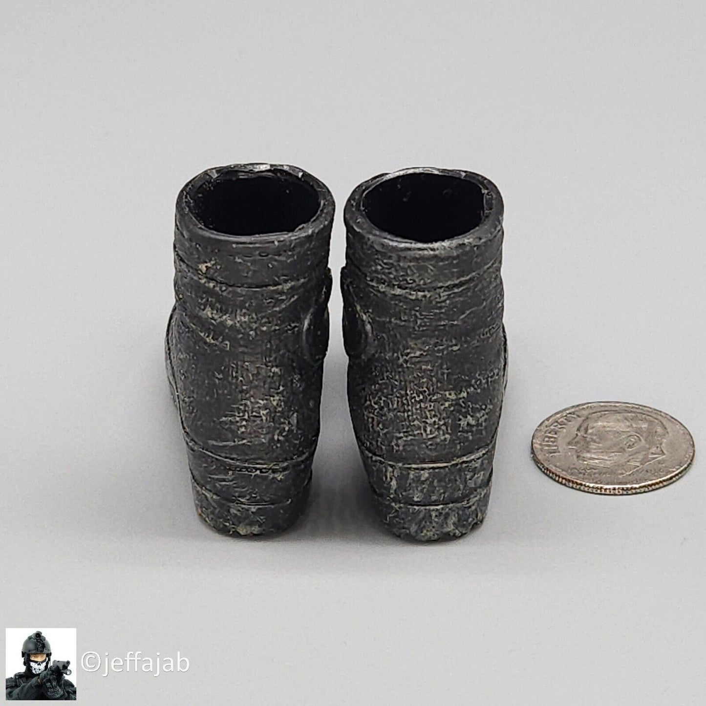 1:6 Hot Toys Vietnam Navy SEAL ARVN CIDG Black Boots (Foot Type) for 12" Figures