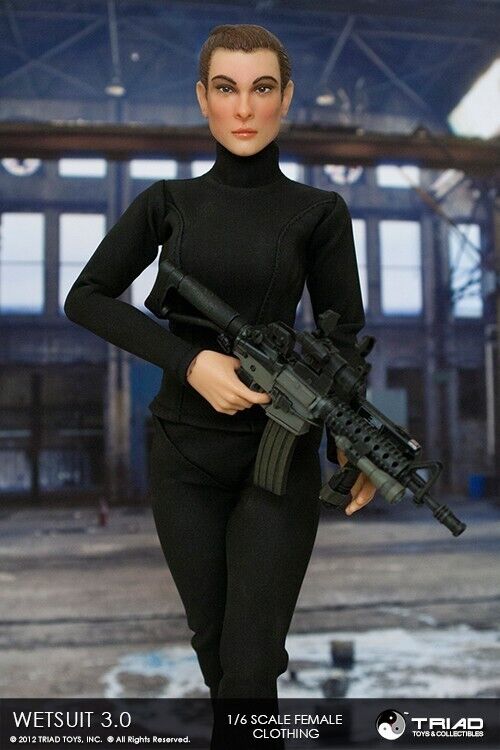 1:6 Triad Toys Female Black Wetsuit 3.0 for 12" Figures