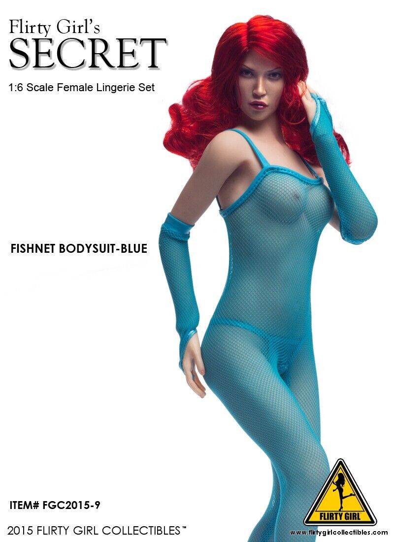 1:6 Flirty Girl Secret Female Blue Fishnet Bodysuit Lingerie for 12" Figures