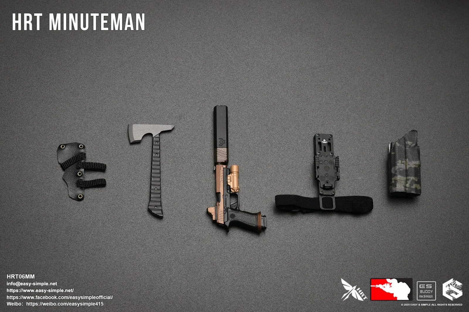 1:6 Easy & Simple HRT Minuteman ShotShow 2025 Tomahawk Axe for 12" Figures