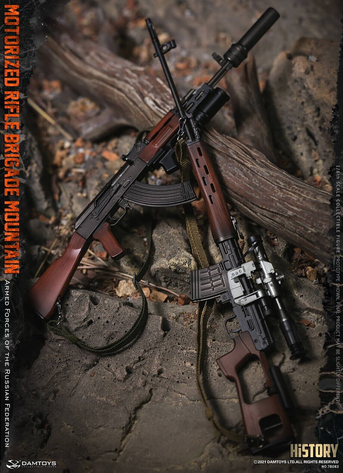 1:6 DamToys Russian Motorized Brigade AKM Rifle w/ Grenade Launcher 12" Figure