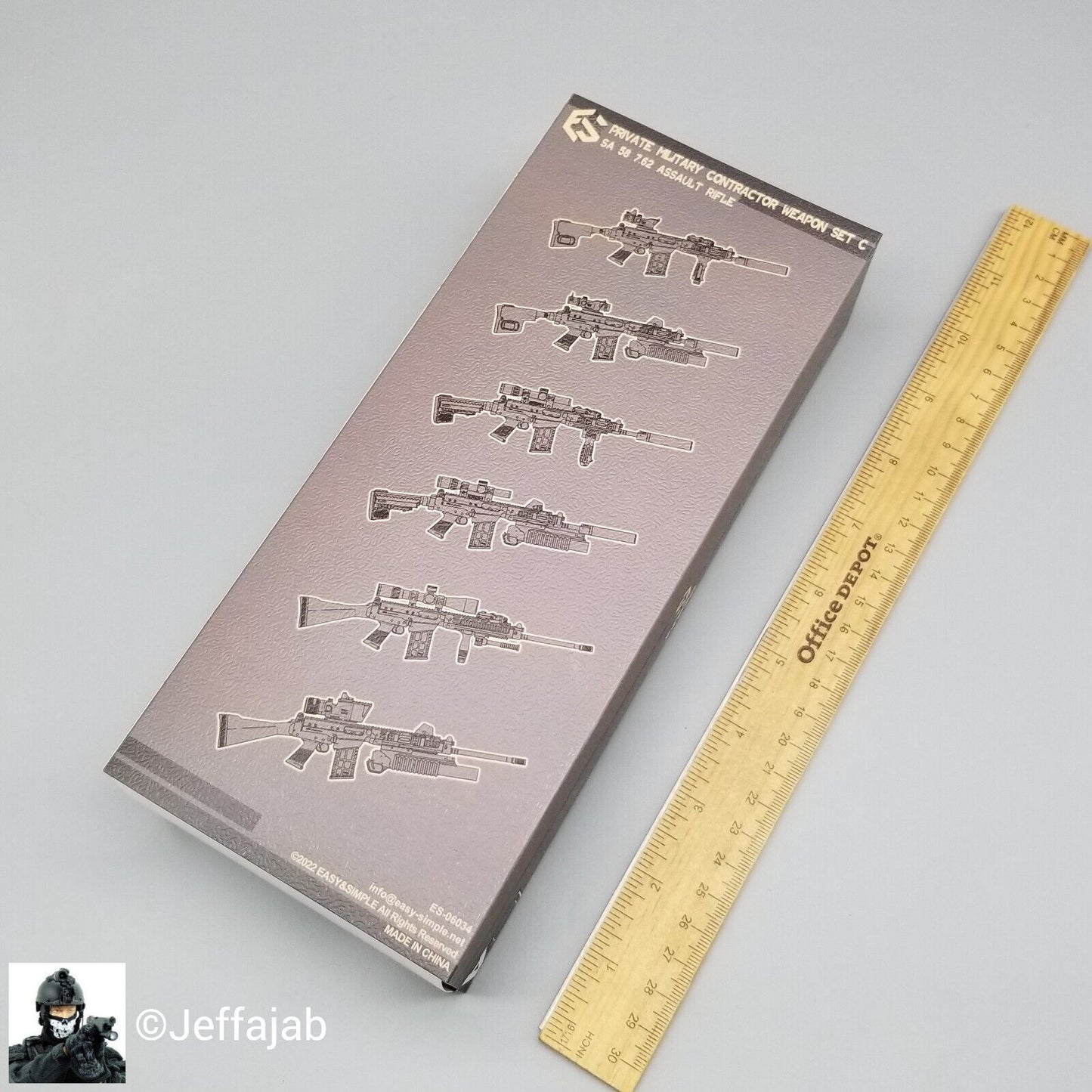 1:6 Easy & Simple PMC Weapon Set C SA 58 7.62 Assault Rifle Black ACOG 06034A