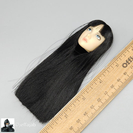 1:6 Triad Toys Otaku 1.0 Pale Female Anime Black Hair Head Sculpt for 12" Figure