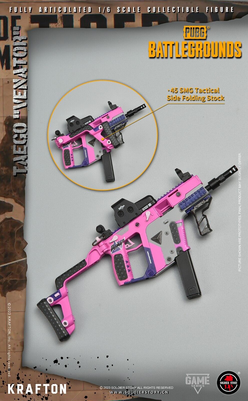 1:6 Soldier Story PUBG Battlegrounds Female Taego Vector Submachine Gun Set