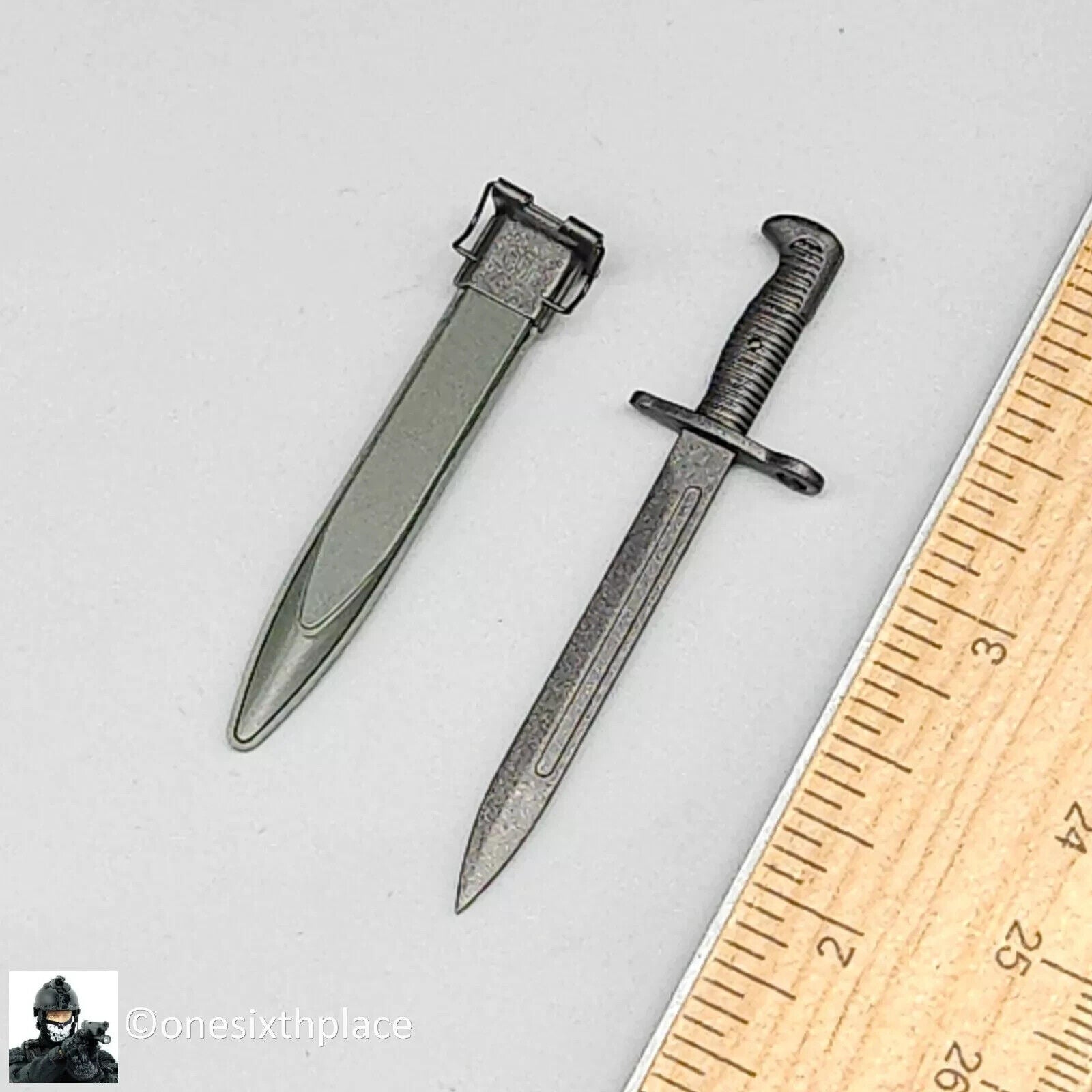 1:6 scale Ujindou WWII US Marine Corps in Okinawa Metal M1 Garand Bayonet