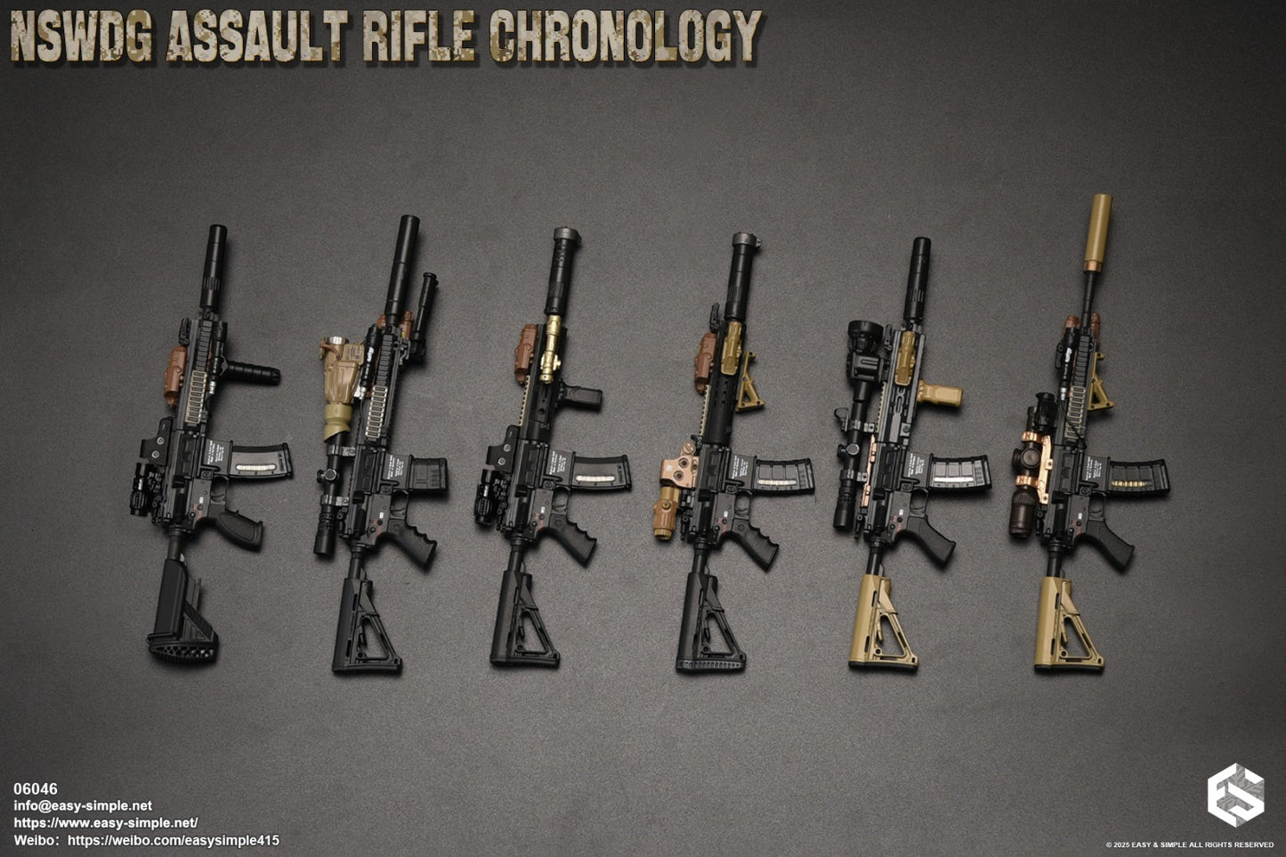 1:6 Easy & Simple NSWDG Assault Rifle Chronology Set C for 12" Figures 06046C