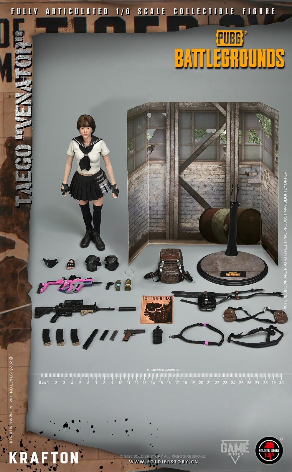 1:6 Soldier Story PUBG Battlegrounds Taego Female School Girl Shirt