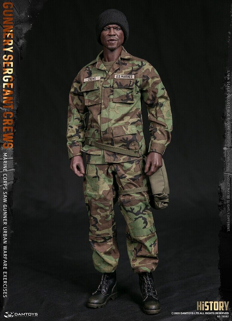 1:6 scale DamToys USMC Crews Black Male Body w/ Feet for 12" Figures
