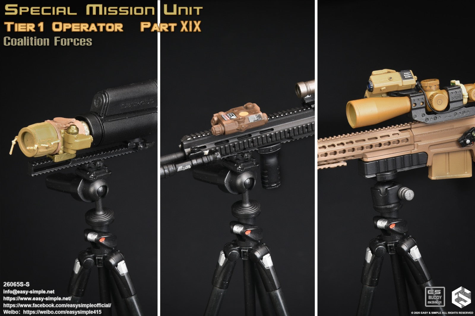 1:6 scale Easy & Simple Coalition Forces SAS Sniper Tripod w/ Rail Adaptor