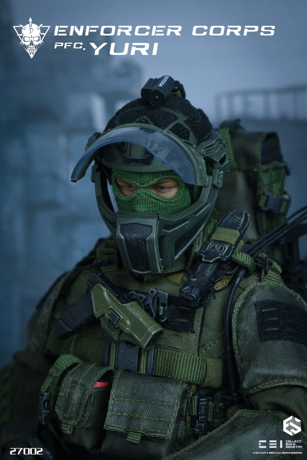 1:6 Easy & Simple CBI Enforcer Corps Yuri Helmet w/ Face Shield Set 12" GI Joe