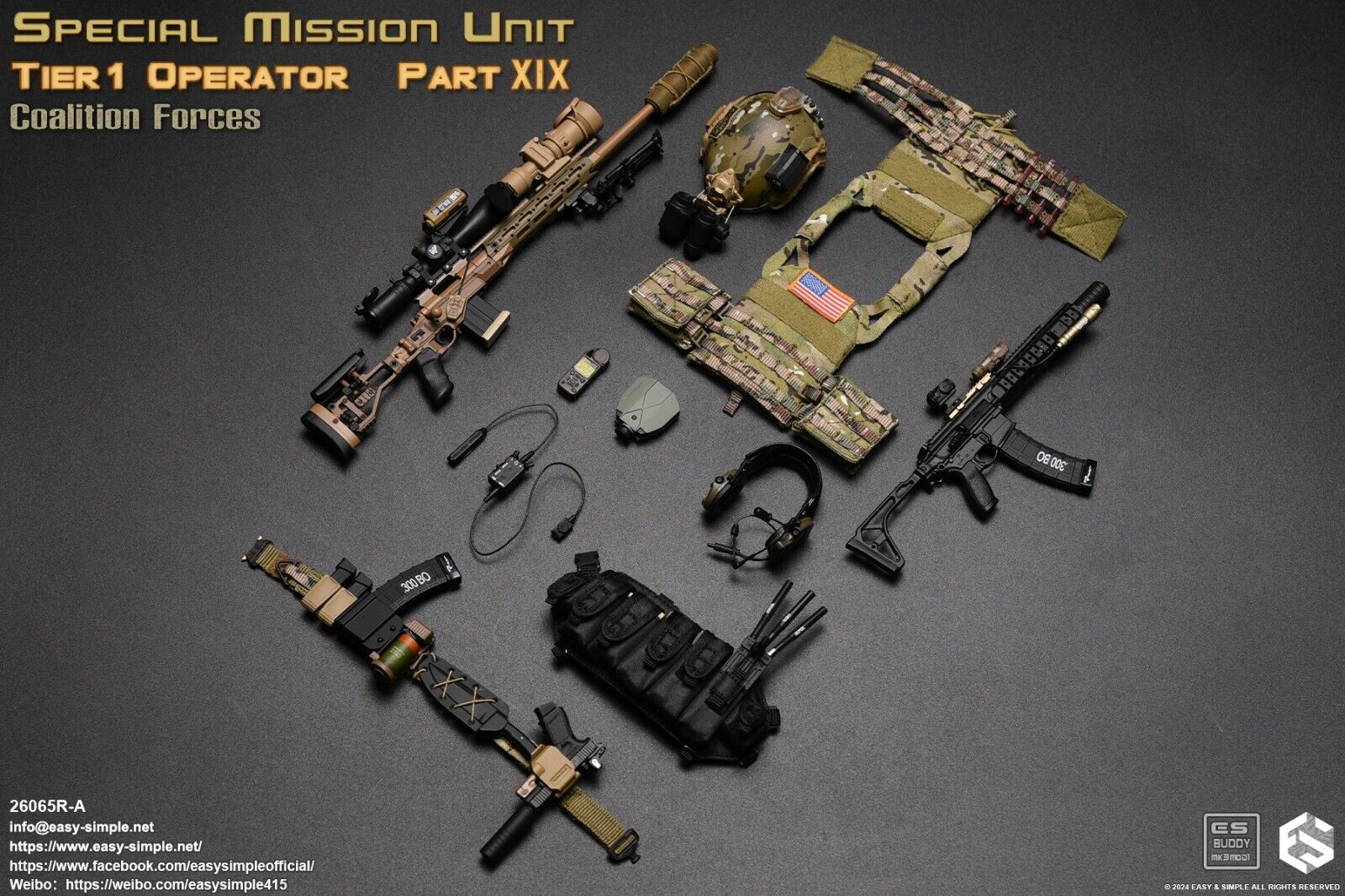 1:6 scale Easy & Simple Coalition Forces Multicam JPC Plate Carrier 26065RA