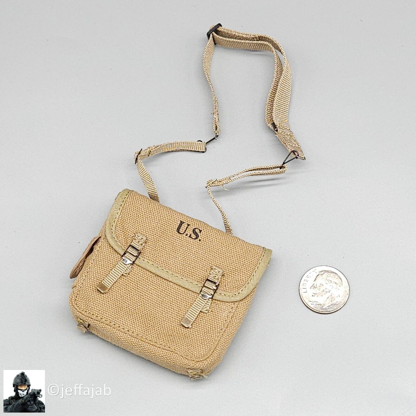 1:6 Facepool WWII Tank Commander Wardaddy Musette Bag for 12" Figures