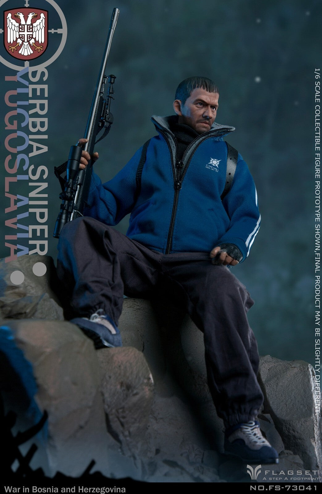 1:6 scale Flagset Serbia Sniper Display Stand Base for 12" Figures