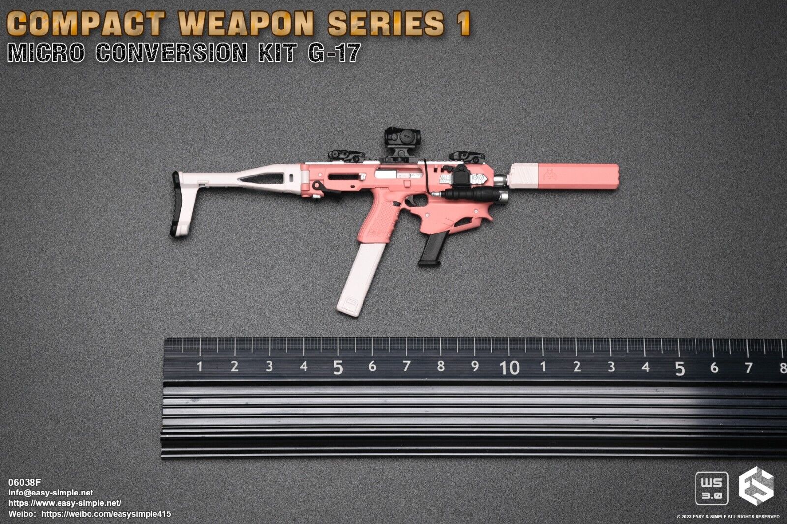 1:6 scale Easy & Simple Compact Weapons #1 - Micro Conversion Set F PInk PDW