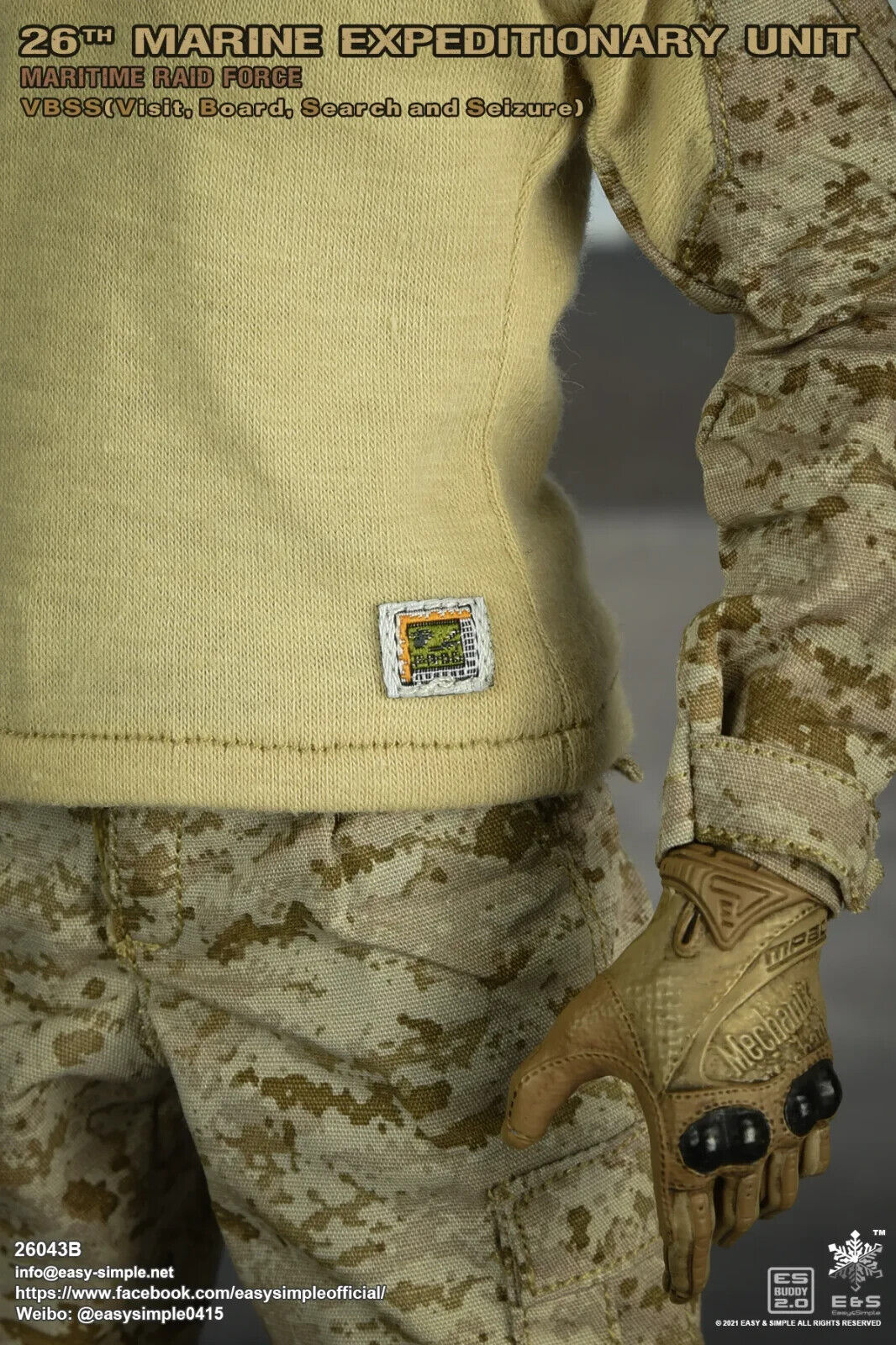 1:6 Easy Simple USMC 26th MEU Desert MARPAT Uniform for 12" Figures