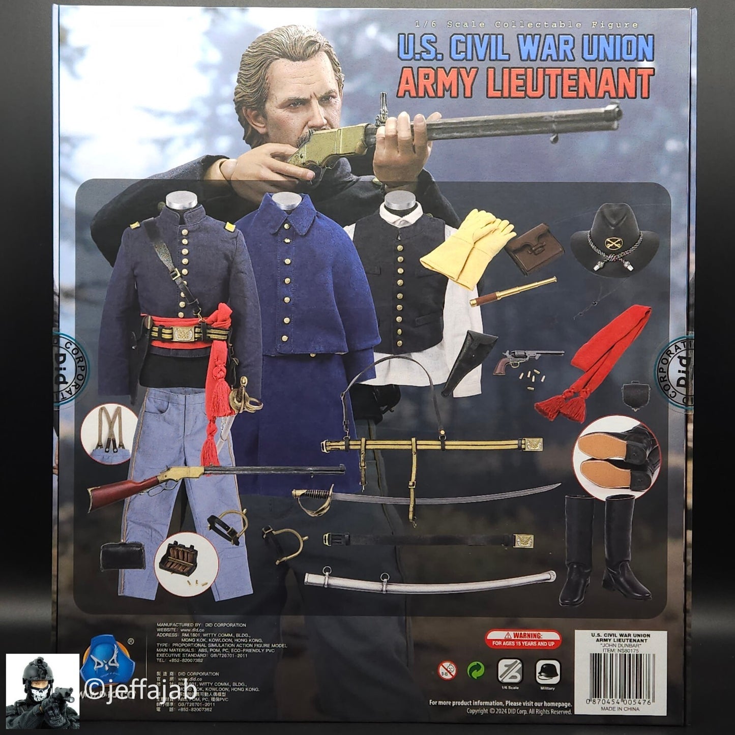 1:6 scale DiD US Civil War Union Army Lieutenant John Dunbar 12" Figure NS80175