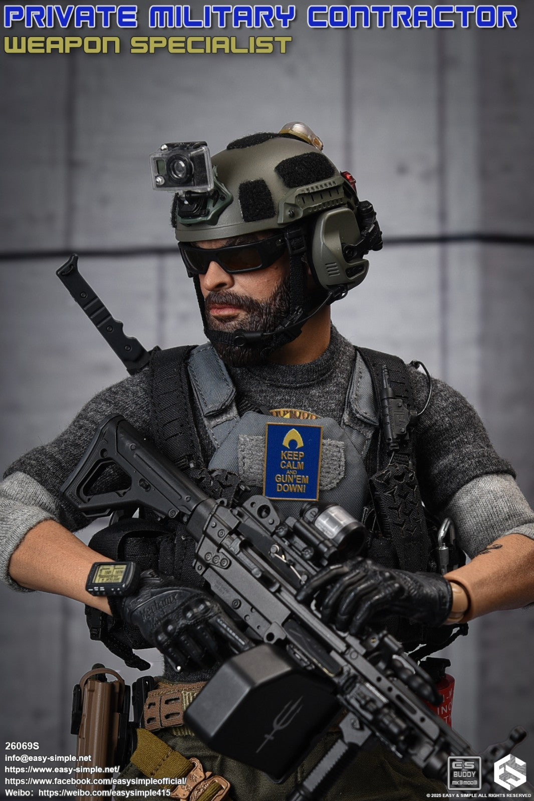 1:6 scale Easy & Simple PMC Weapon Specialist SPECIAL SAW K Machine Gun