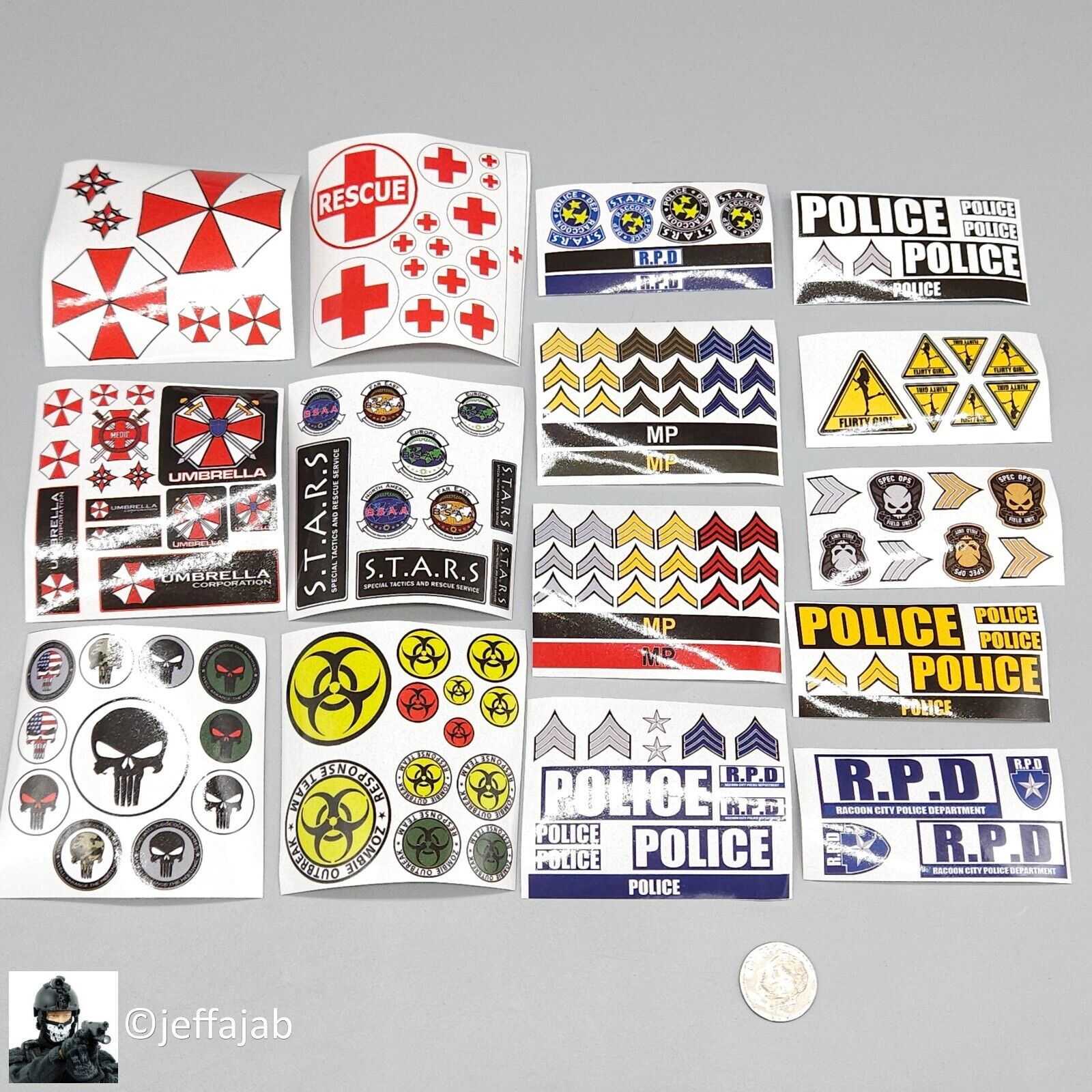 1:6 Flirty Girl Evolution Female Custom Patch Set 12" Figures RPD Punisher Medic