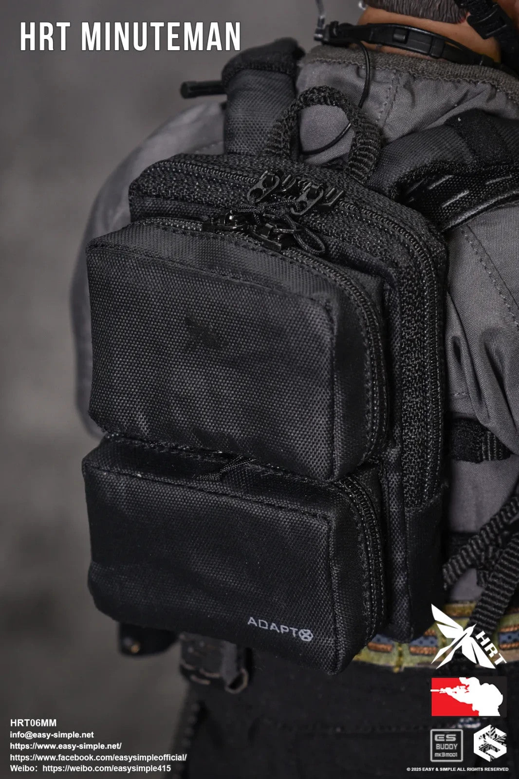 1:6 Easy & Simple HRT Minuteman ShotShow 2025 Black Backpack for 12" Figures