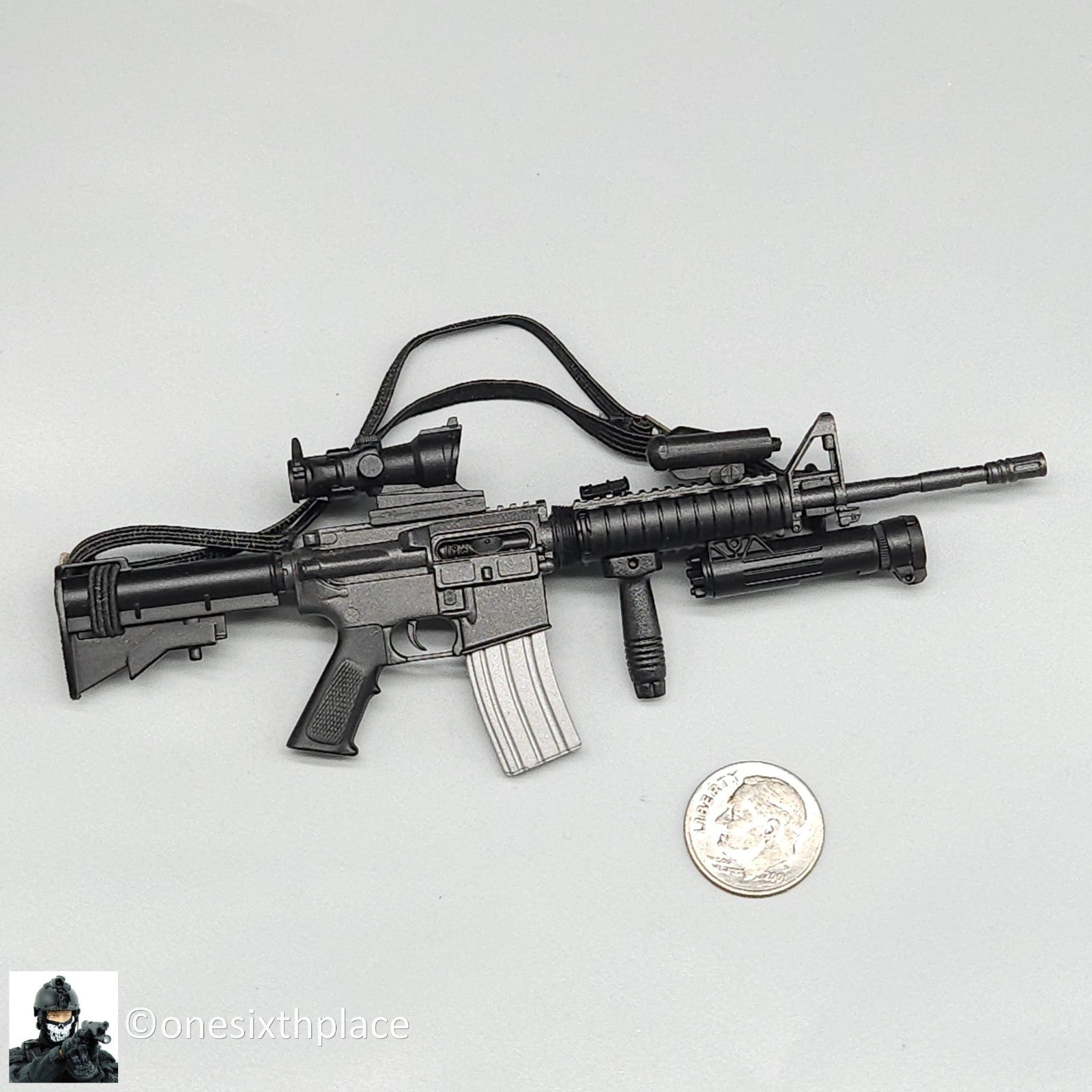 1:6 scale Dragon M4 Rifle w/  ACOG Sight & Tac Light for 12" Figures SWAT