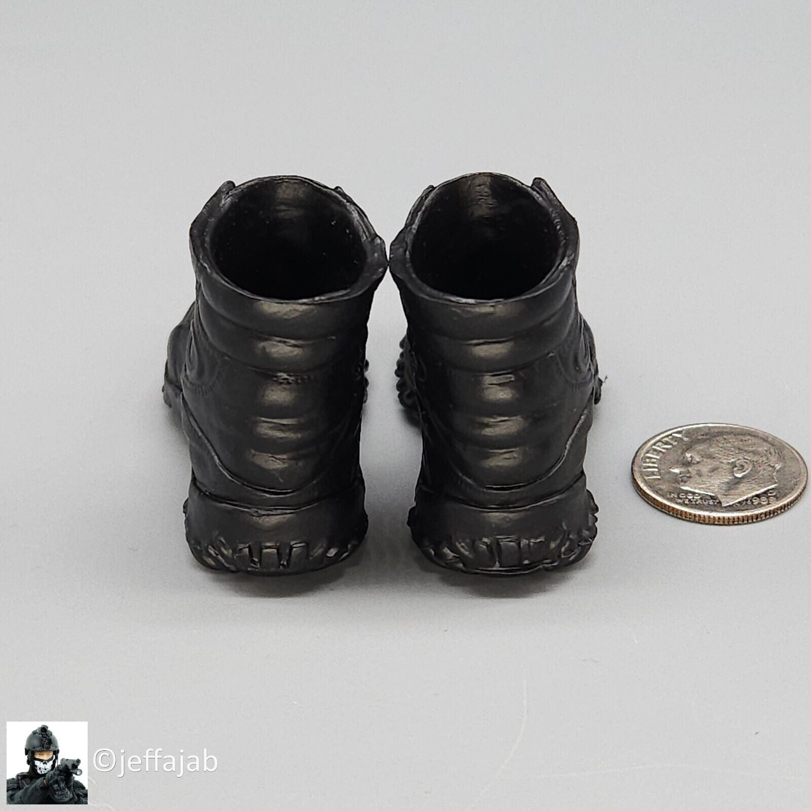 1:6 scale Mini Times CIA CQB Operator Black Boots (Peg Type) for 12" Figures