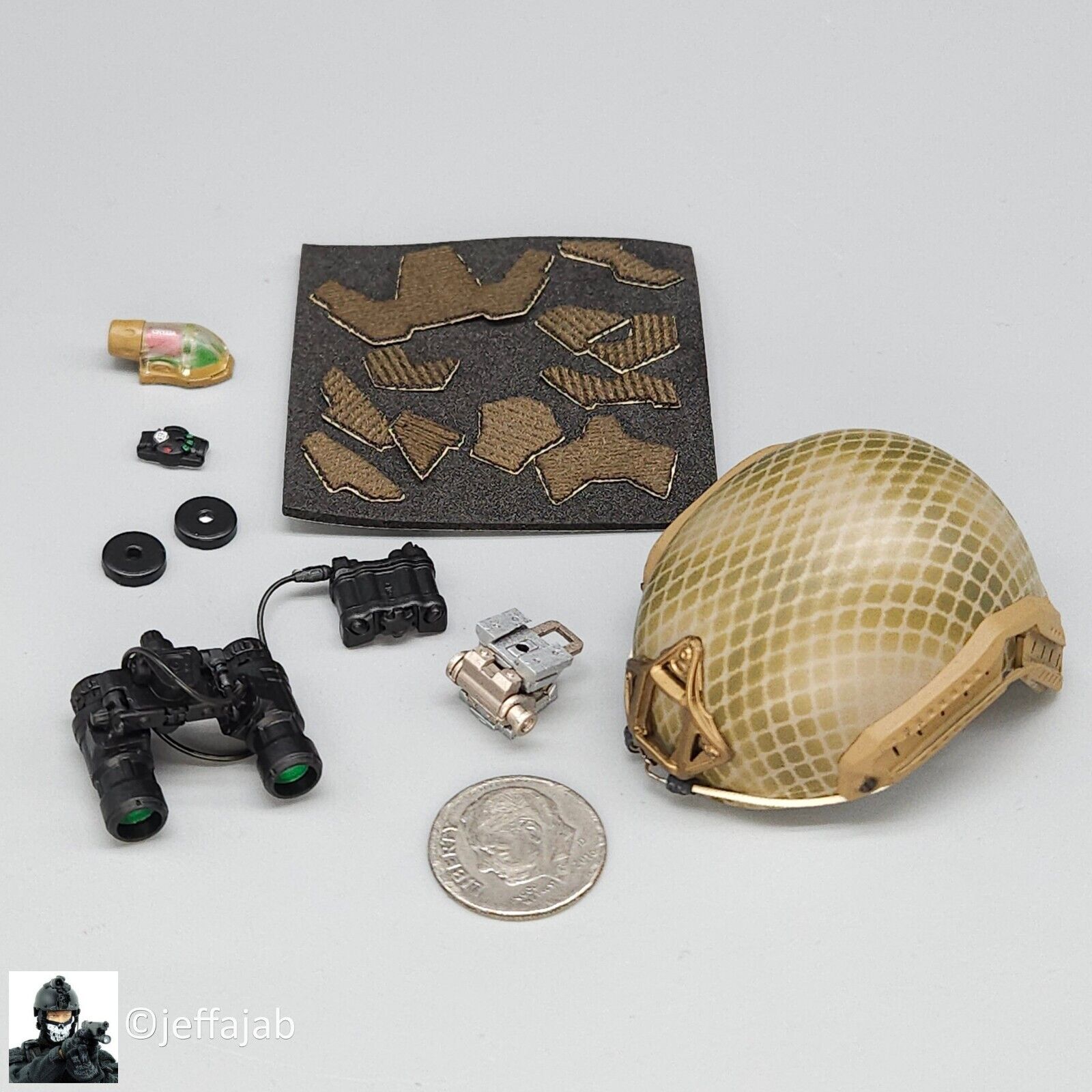 1:6 scale Easy & Simple Special Forces Helmet w/ NVG for 12" Figures