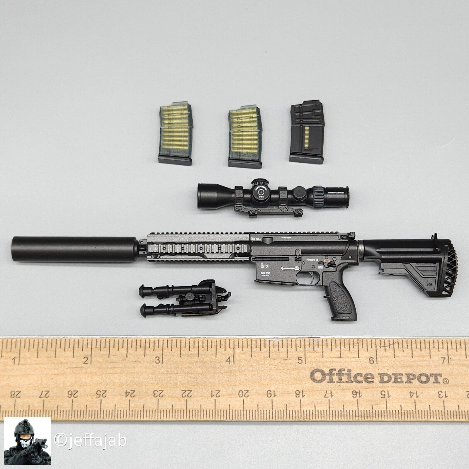 1:6 Easy & Simple Russian FSB Spetsnaz ALPHA MR308 7.62 Assault Rifle 12" Figure