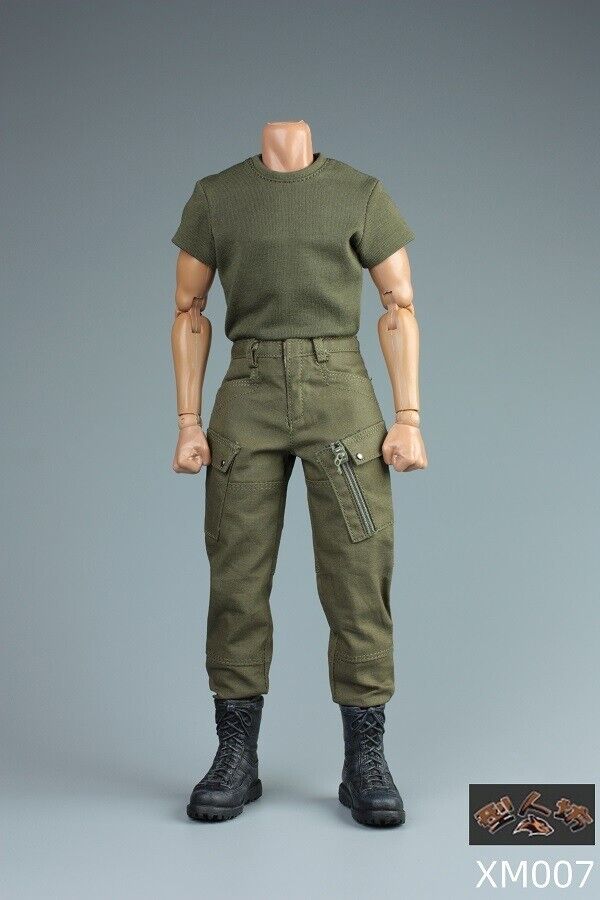 1:6 scale XRF Mens Green Tactical Cargo Pants for 12" Figures
