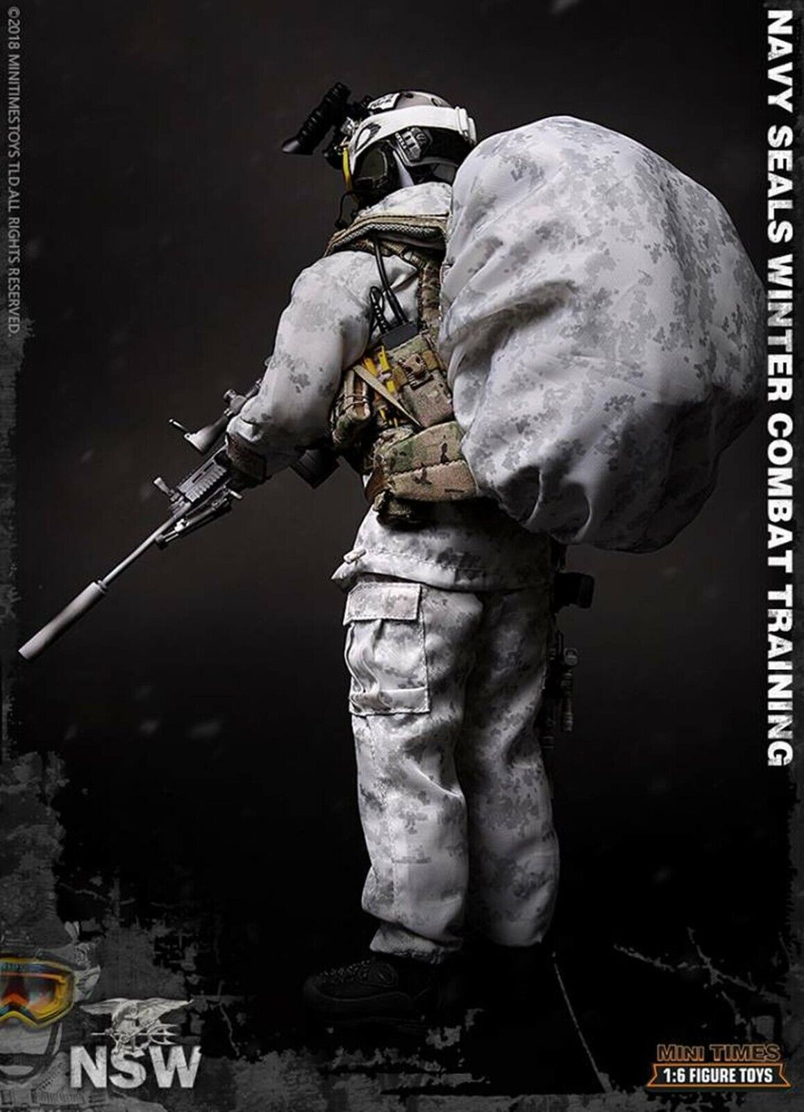 1:6 Mini Times Navy SEAL Winter Camo Backpack Cover 12" GI Joe Dragon Dam