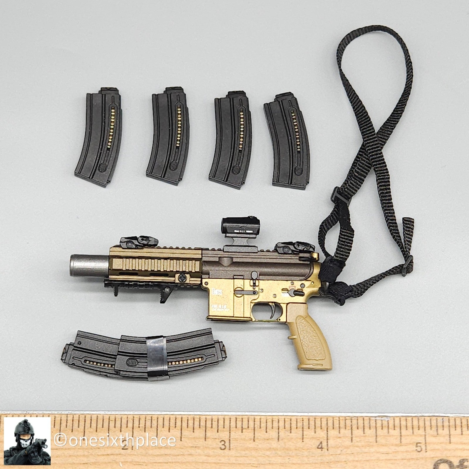 1:6 scale Easy & Simple PMC Grenadier HK416 .22lr Pistol Rifle for 12" Figures