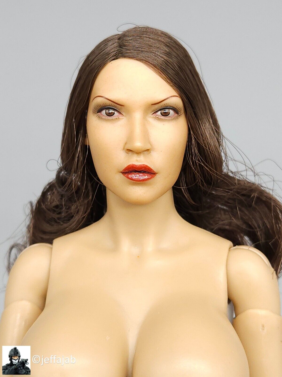 1:6 Flirty Girl Female DX Brunette Hair Head Sculpt for 12" Figures