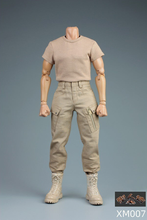 1:6 scale XRF Mens Tan Tactical Cargo Pants for 12" Figures