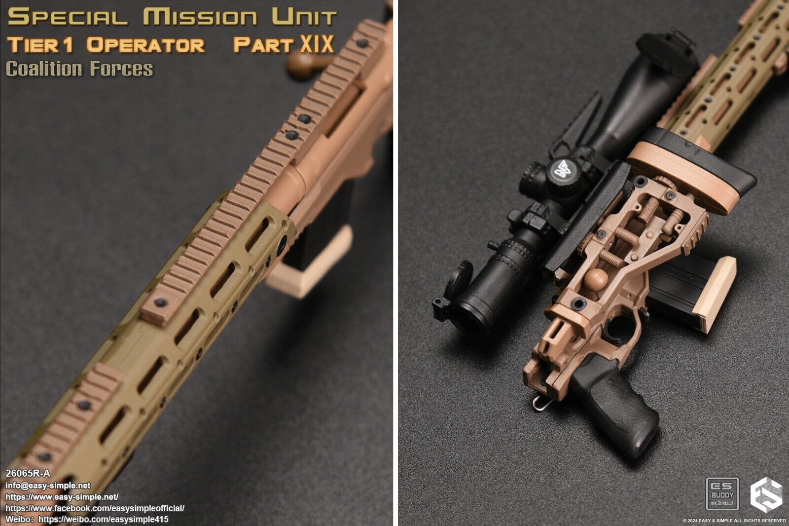 1:6 scale Easy & Simple Coalition Forces CAG SRL Sniper Rifle Set 26065RA