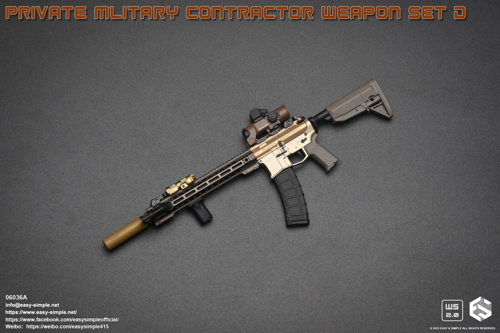 1:6 Easy & Simple Private Military Contractor Weapon Set D Ver. A for 12" Figure
