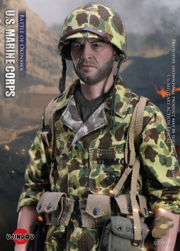 1:6 scale Ujindou WWII US Marine Corps in Okinawa Jungle Camo Hat for 12" Figure