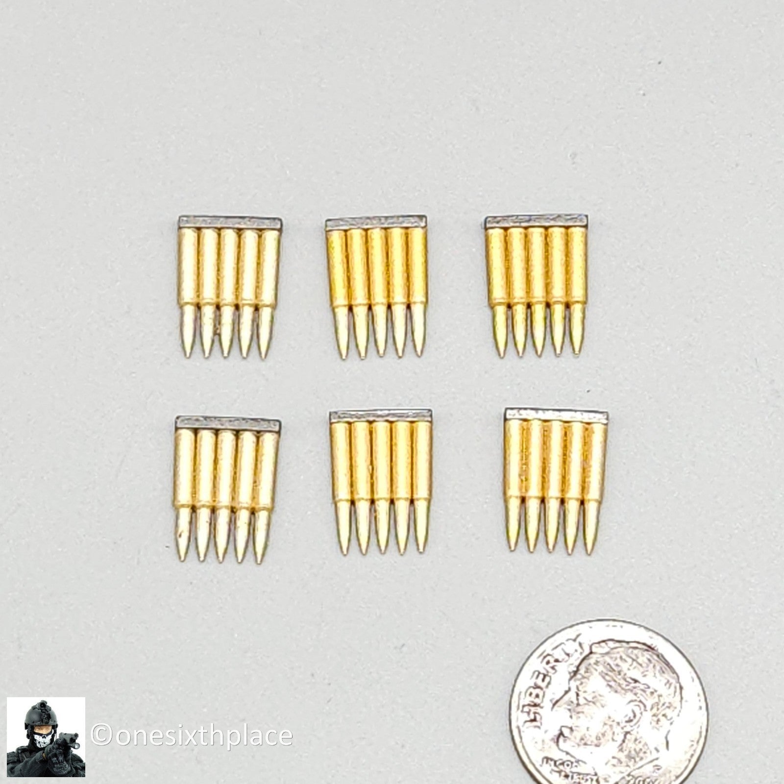 1:6 scale Dragon WWII German 98K Rifle Plastic Ammo Clips (x6) for 12" Figures