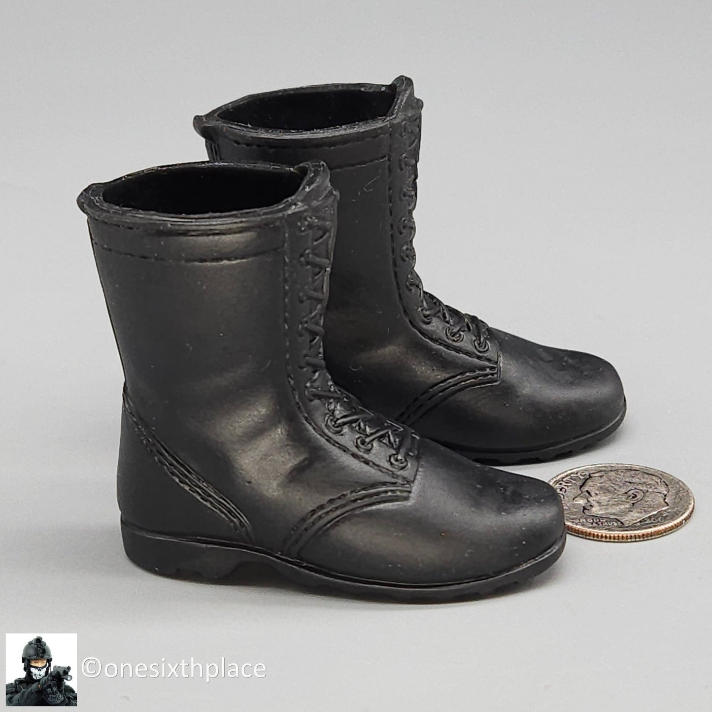 1:6 scale Hasbro Modern Black Combat Boots for 12" Figures