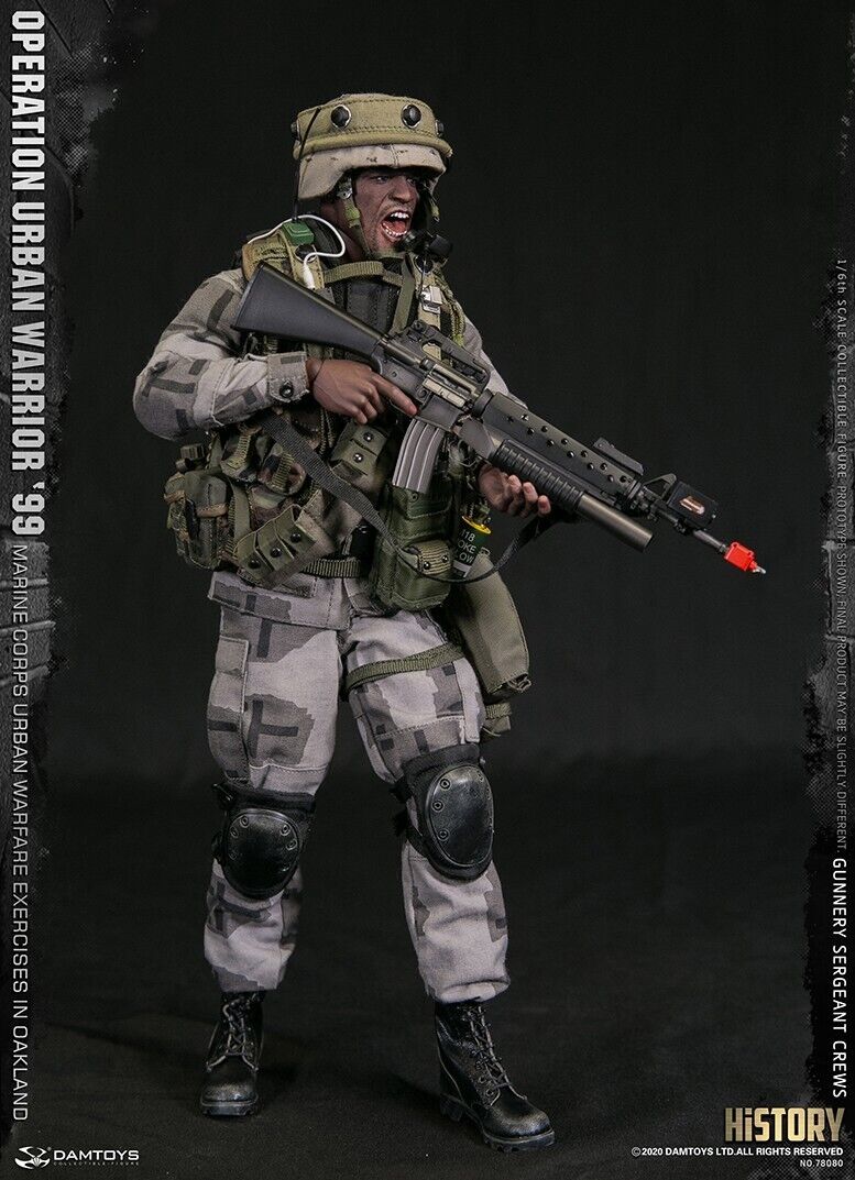 1/6 scale DamToys USMC Crews Speed Lace Combat Boots (Foot Type) for 12" Figure